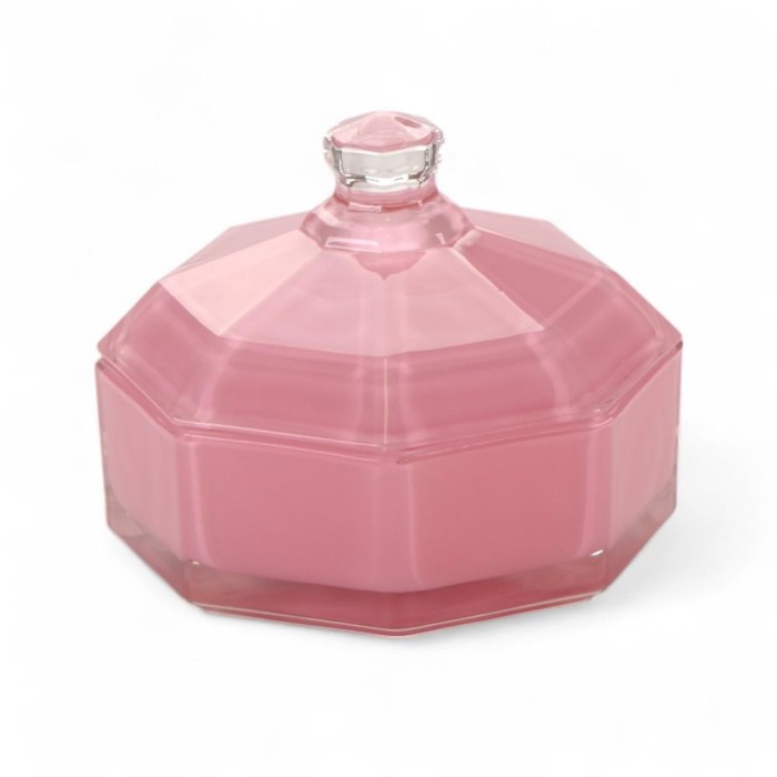 SCATOLA VETRO 12X12CM ROSA